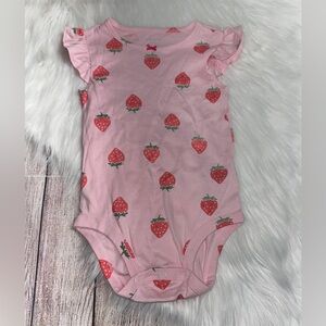 NWOT Carters strawberry bodysuit girls size 24 mo.